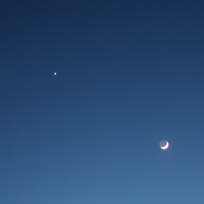 Venus und Mond am Abend des 1. Januar